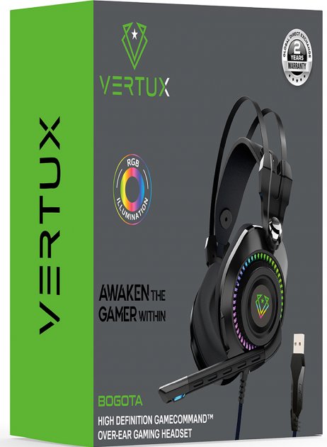 Căști Vertux Negru Cu fir / Gaming / Negru photo 2