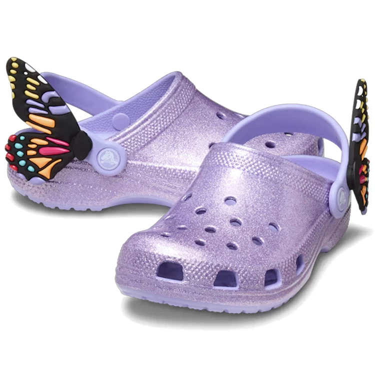 Slapi Crocs Classic IAM Butterfly Clog T pt Femei / 27-28 / Violet photo 4