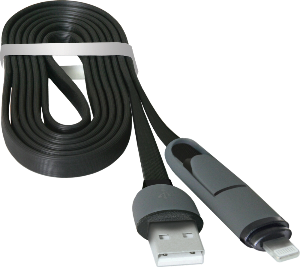 Кабель USB-A - Lightning/Micro USB Defender USB10-03BP USB-MicroUSB-Lighthing 1m black 1 /1м /Черный photo 2