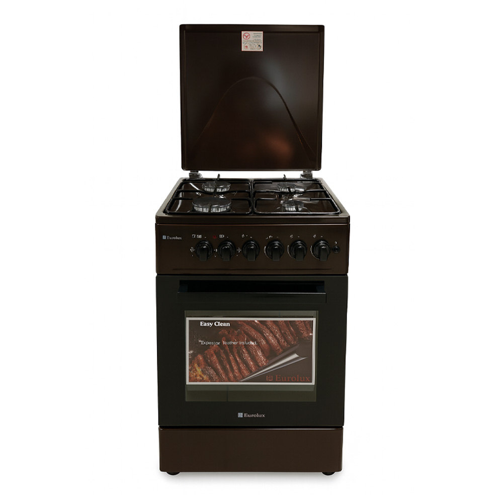Газовая плита Eurolux TE5540IBW / 4 конфорок / 50 см / Коричневый photo 1 Газовая плита Eurolux TE5540IBW / 4 конфорок / 50 см / Коричневый photo 1