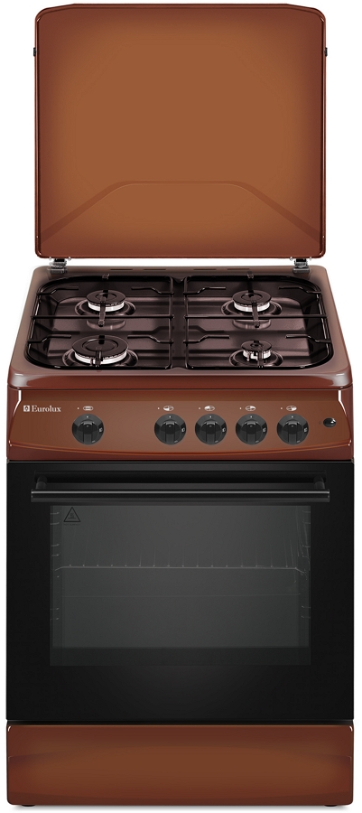 Газовая плита Eurolux TG-6640 IBW / 4 конфорок / 50 см / Коричневый photo 1 Газовая плита Eurolux TG-6640 IBW / 4 конфорок / 50 см / Коричневый photo 1