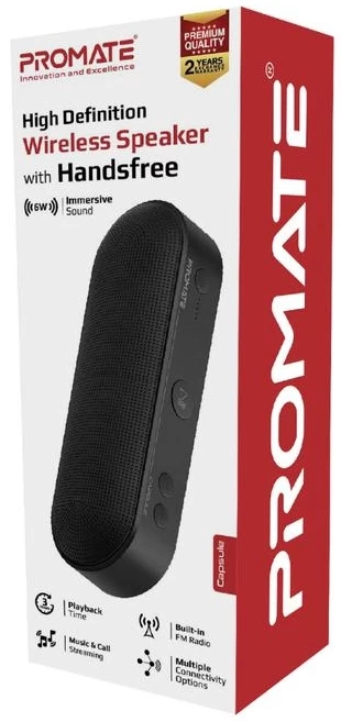 Boxa portabila Promate CAPSULEBLACK Negru photo 6