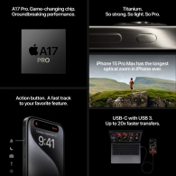 Smartphone Apple iPhone 15 Pro 256GB Black Titanium thumbnav 4