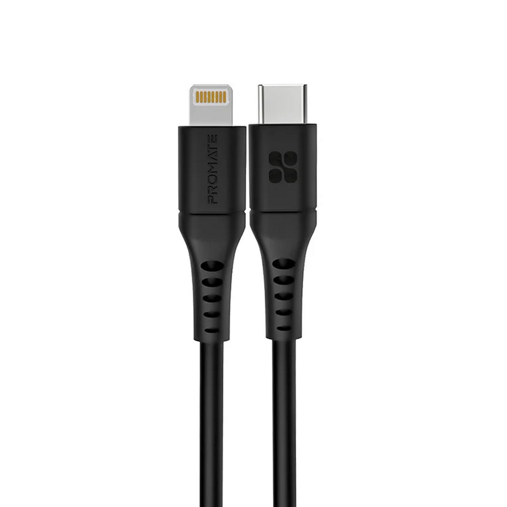 Кабель USB Type-C - Lightning Promate POWERLINK-120 Black 1.2 /1.2м /Черный photo 1 Кабель USB Type-C - Lightning Promate POWERLINK-120 Black 1.2 /1.2м /Черный photo 1