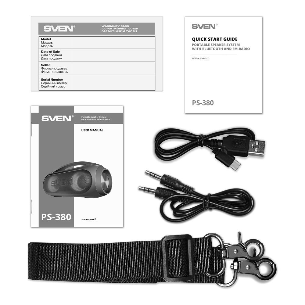 Портативная колонка Sven PS-380 Black photo 12