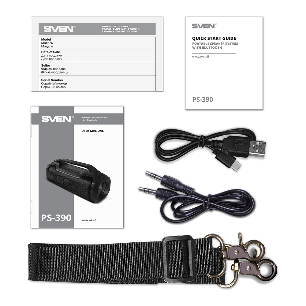 Портативная колонка Sven PS-390 Black photo 8