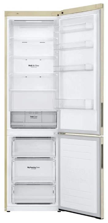 Frigider cu doua usi LG GA-B509CECL / 384 l / 203 cm / A+ / Bej photo 2