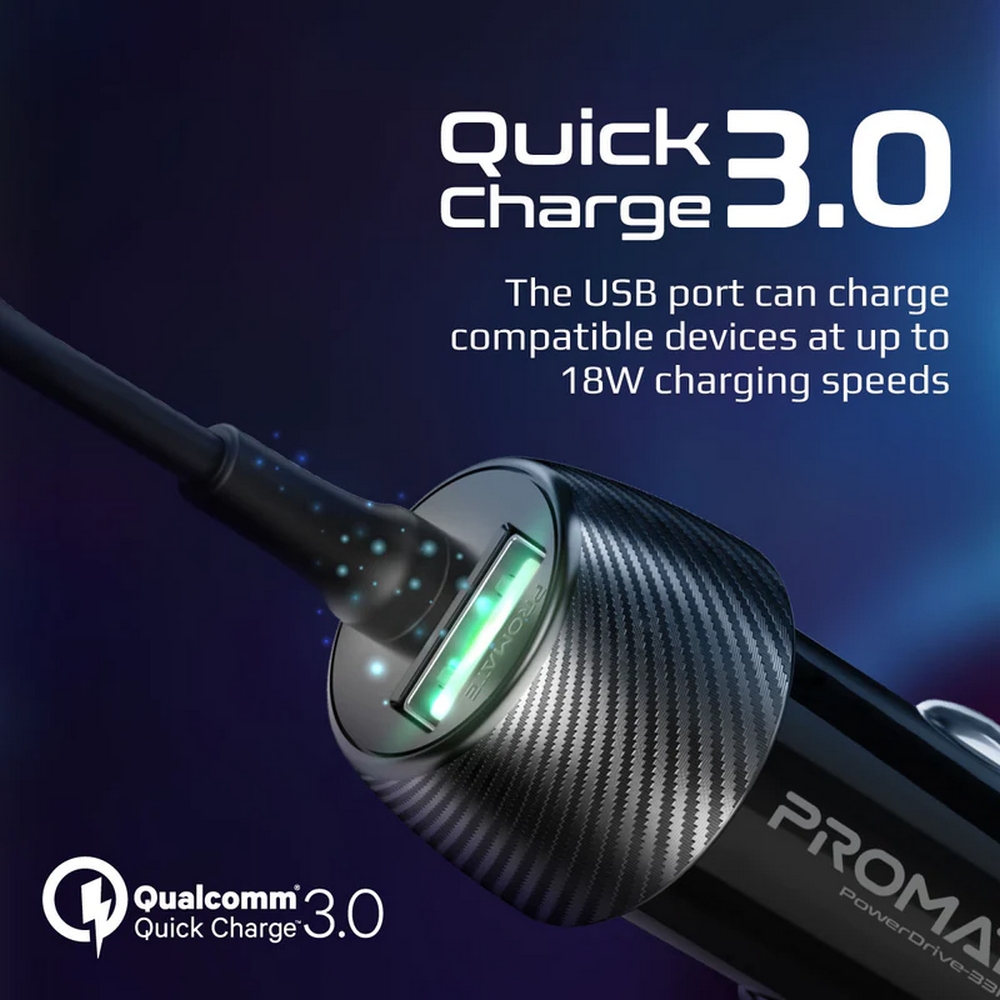 Зарядное устройство авто. для телефона Promate AISPOWERDRIVE33PDI photo 4