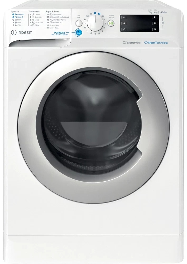Masina de spalat cu uscator Indesit BDE76435WSVEE 7 kg /1400 rot/min /D /Alb photo 1 Masina de spalat cu uscator Indesit BDE76435WSVEE 7 kg /1400 rot/min /D /Alb photo 1