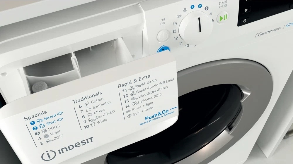 Masina de spalat cu uscator Indesit BDE76435WSVEE 7 kg /1400 rot/min /D /Alb photo 5