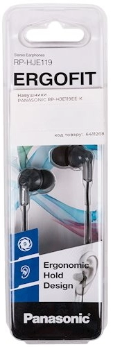 Наушники Panasonic RP-HJE119EE Черный Проводные / Дом и Офис / Черный photo 2