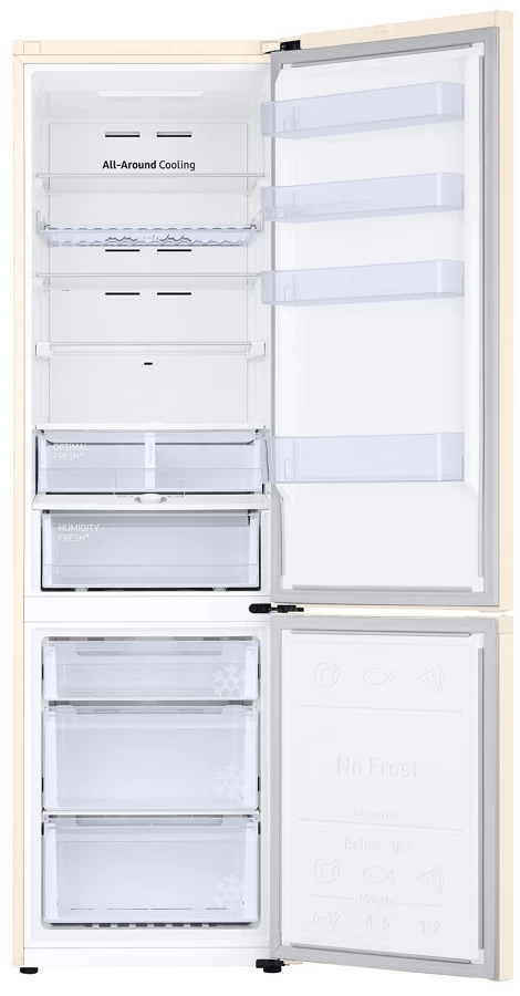 Холодильник двухдверный Samsung RB38T676FEL / 385 л / 203 см / G / Бежевый photo 3