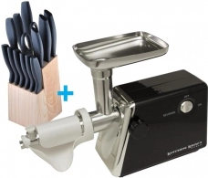 Tocator de carne Kitchen Kraft K1800+S14Set, 1800 W, Negru 