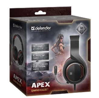 Наушники Defender Apex Черный с красным Проводные / Игровой / Черный с красным photo 5