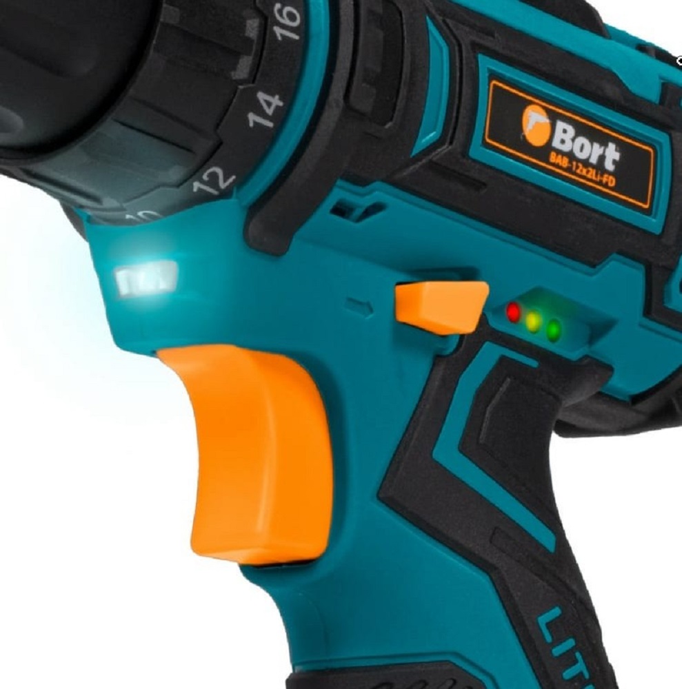 Masina de gaurit si insurubat  cu acumulator Bort BAB12x2LiFD+Acumulator suplimentar photo 4