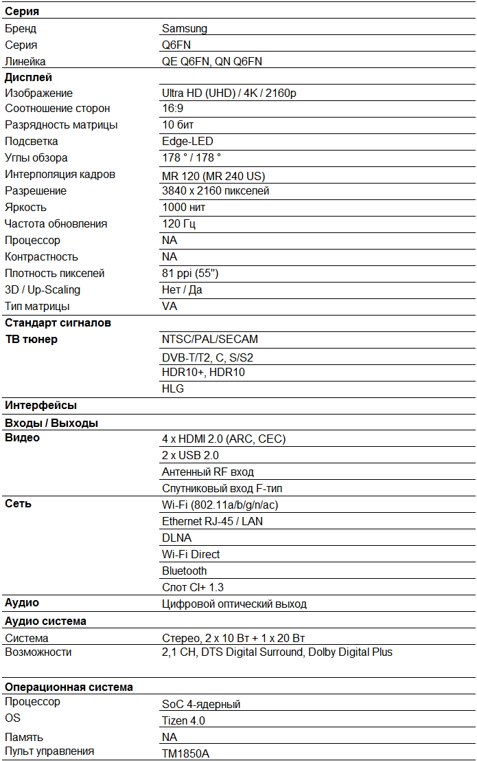 Телевизор Samsung QE49Q6FN / 49" / QLED / UHD 4K photo 8
