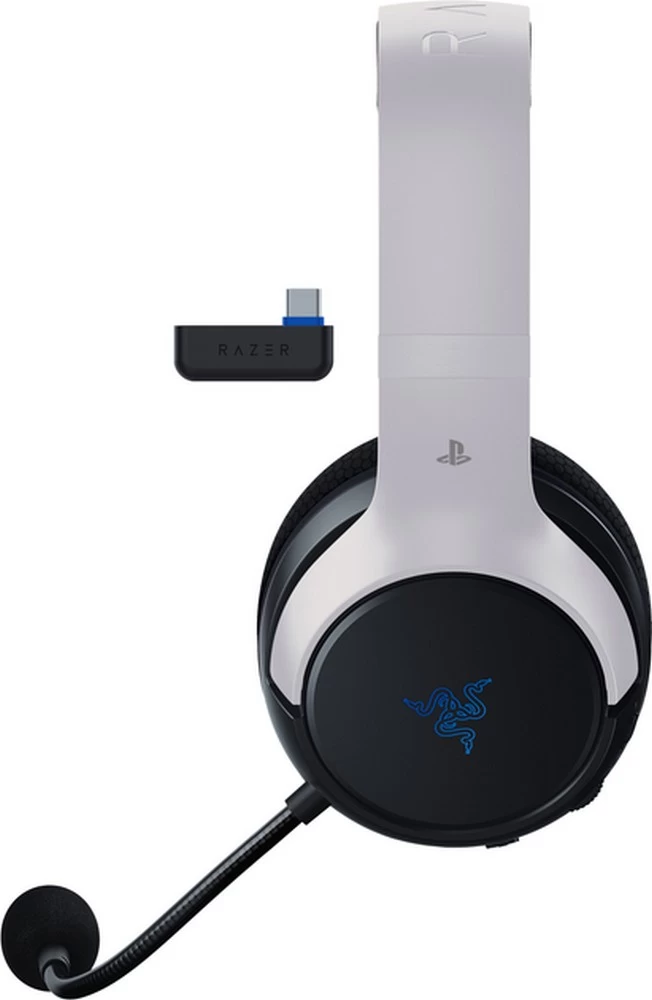 Наушники Razer Kaira HyperSpeed - PlayStation Licensed Белый-черный Беспроводные / Игровой / Белый-черный photo 2