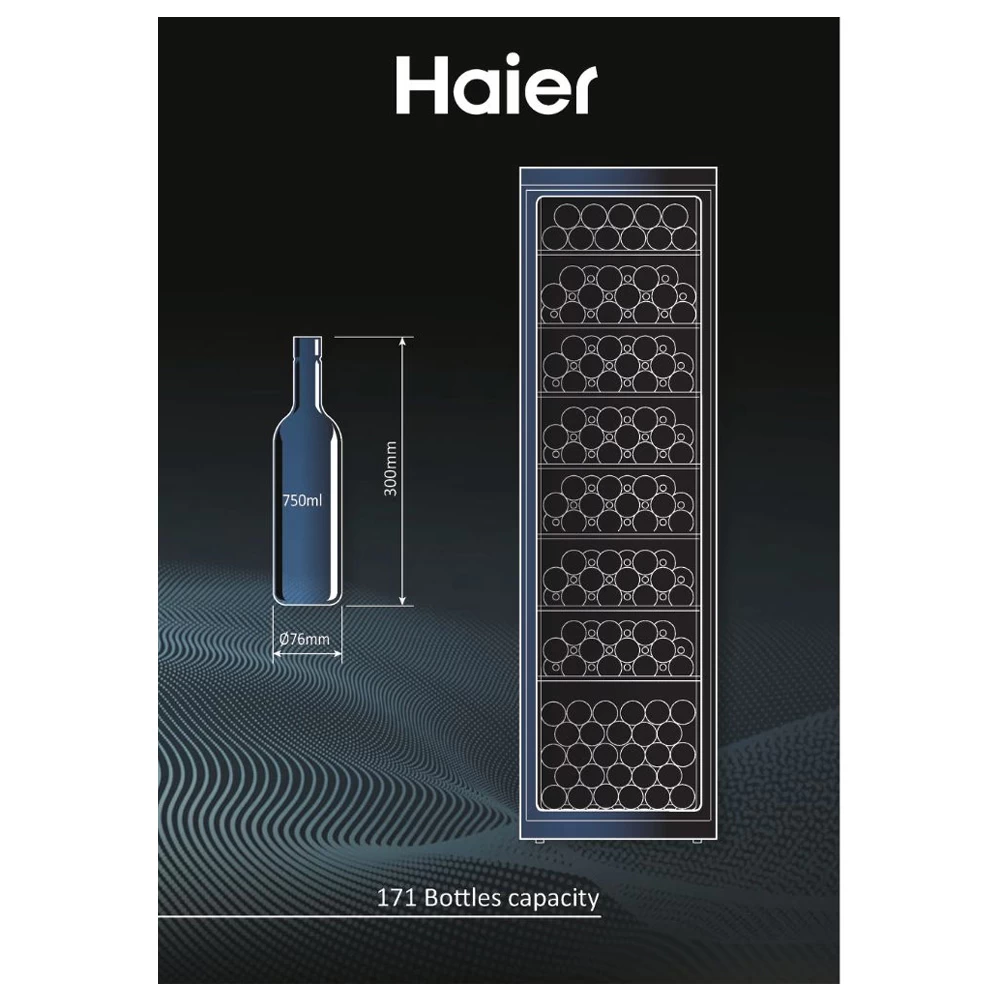 Frigider de vin Haier WS171GA / 166 sticle / 185 cm / G / Negru photo 4