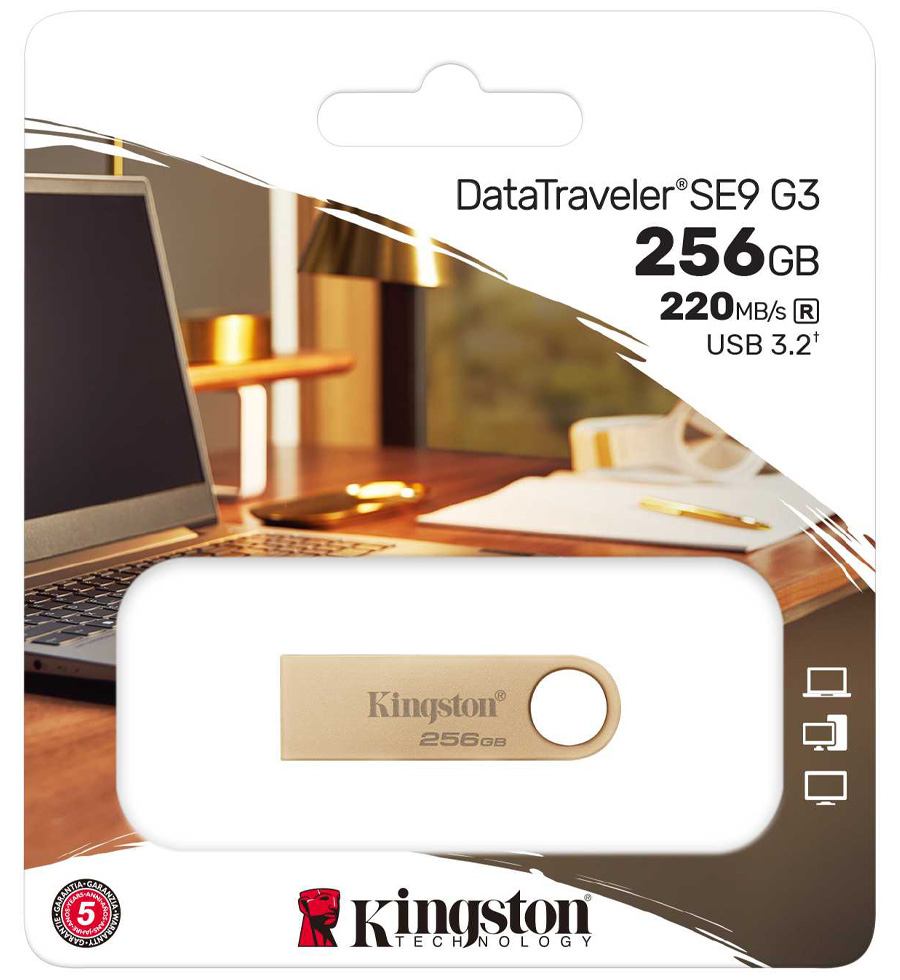 USB Flash Kingston DataTraveler SE9 G3 256Gb Gold photo 3