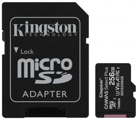 Карта памяти MicroSD+ SD adapter Kingston 256GB CL10 SDCS2 photo 1