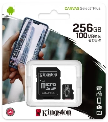 Карта памяти MicroSD+ SD adapter Kingston 256GB CL10 SDCS2 photo 3