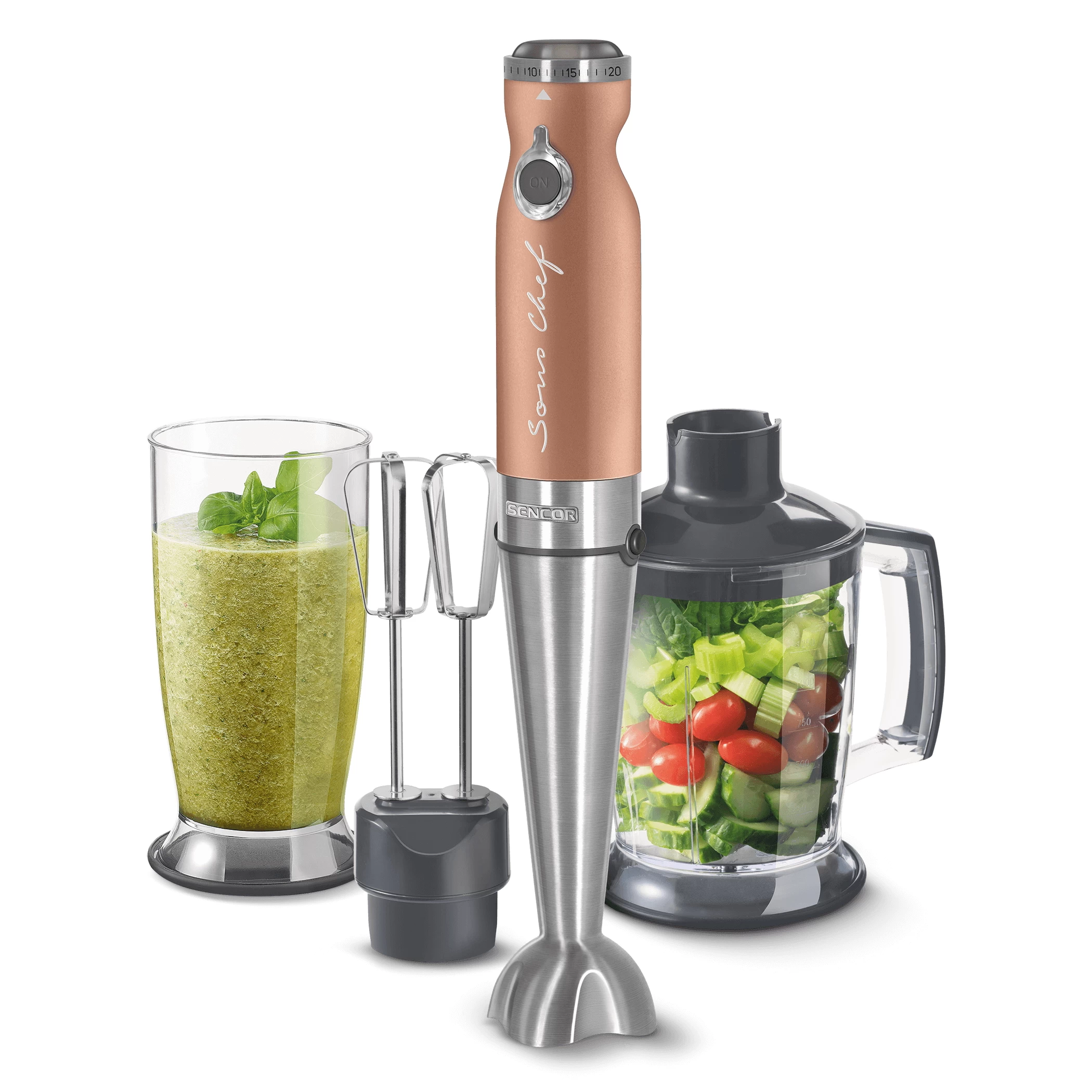 Blender Submersibil Sencor SHB 5606GD Maro / 20 viteze / 800 ml photo 1