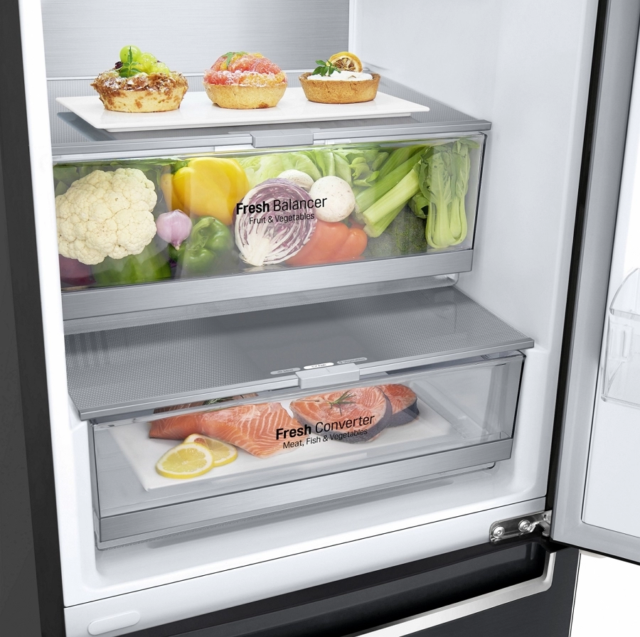Frigider cu doua usi LG GBB72MCUGN / 384 l / 203 cm / D / Negru photo 5
