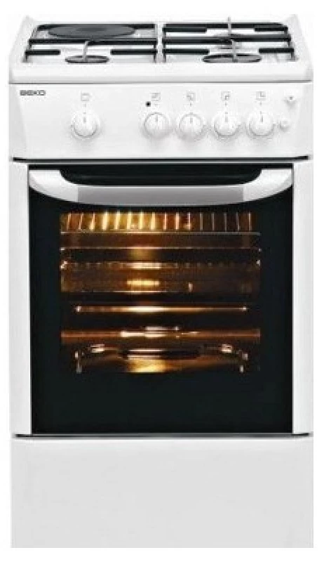 Plită combinată Beko CSG53011GW / 4 arzatoare / Emailat photo 1