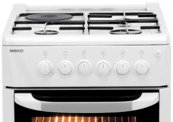 Plită combinată Beko CSG53011GW / 4 arzatoare / Emailat photo 2