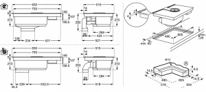 Встраиваемая индукционная панель с вытяжкой AEG IDK84451IB thumbnav 3