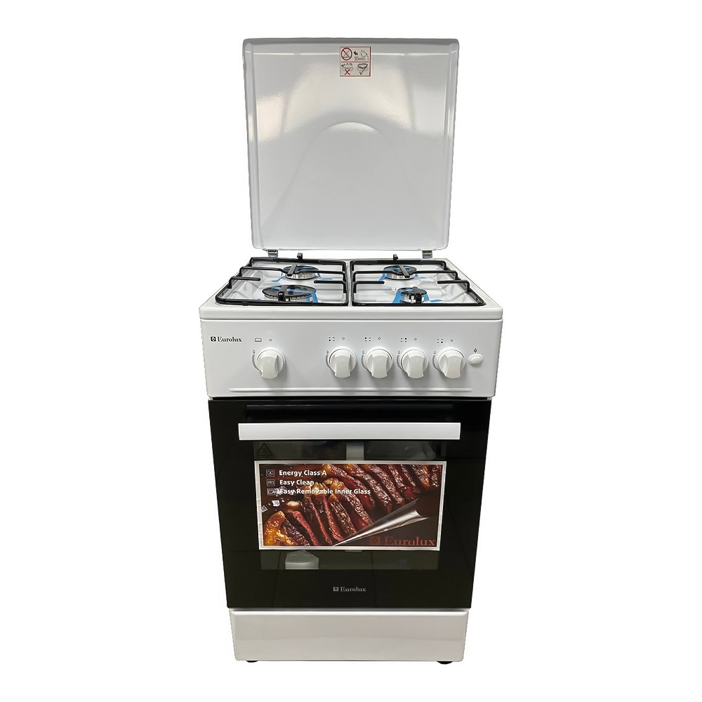 Газовая плита Eurolux TG5540IW / 4 конфорок / 50 см / Белый photo 1 Газовая плита Eurolux TG5540IW / 4 конфорок / 50 см / Белый photo 1