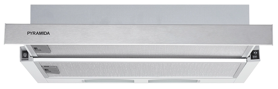 Вытяжка Pyramida TL 60 SLIM IX / Телескопическая / До 12 кв.м / Нержавеющая сталь photo 1