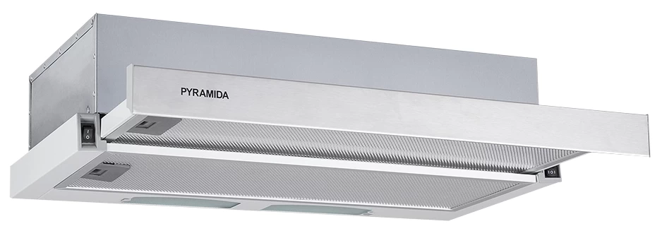 Вытяжка Pyramida TL 60 SLIM IX / Телескопическая / До 12 кв.м / Нержавеющая сталь photo 2