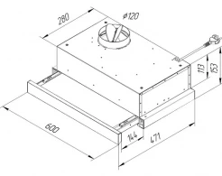 Вытяжка телескопическая Pyramida TL 60 SLIM IX thumbnav 4