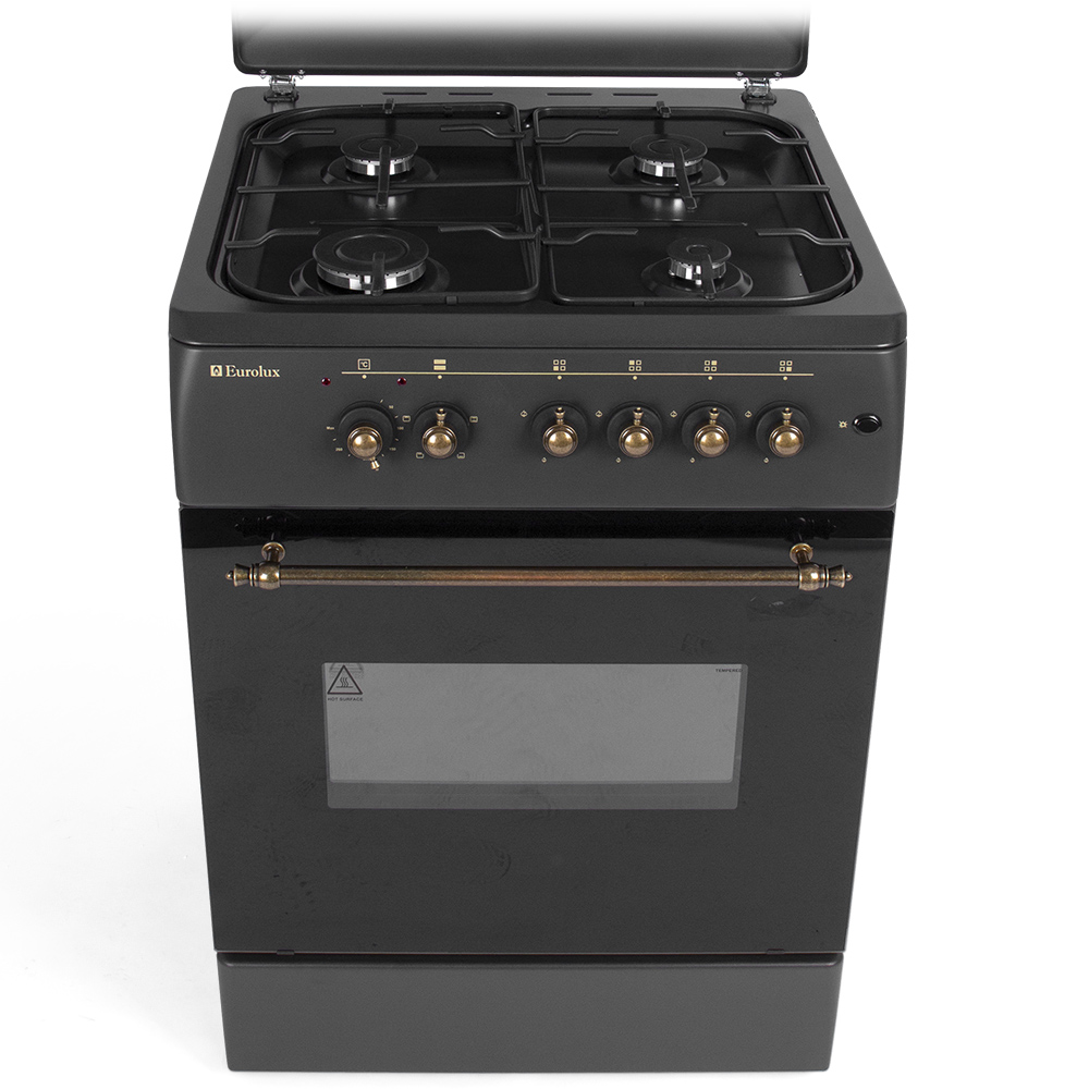 Plita de gaz Eurolux TE6640IBKR / 4 arzatoare / 60 cm / Negru photo 1 Plita de gaz Eurolux TE6640IBKR / 4 arzatoare / 60 cm / Negru photo 1
