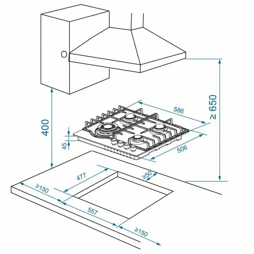 Встраиваемая  газовая панель Haier  HHX-G64RFVLB photo 8