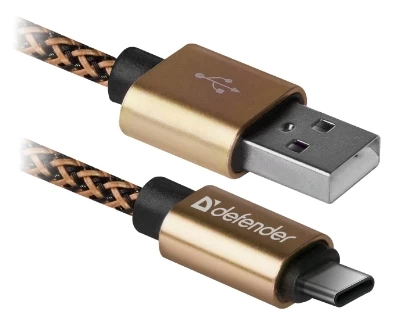 Cablu USB-A/Type-C - Lightning/Type-C/Micro USB Defender USB0903TPROGOLD 1 /1m /Aur photo 1