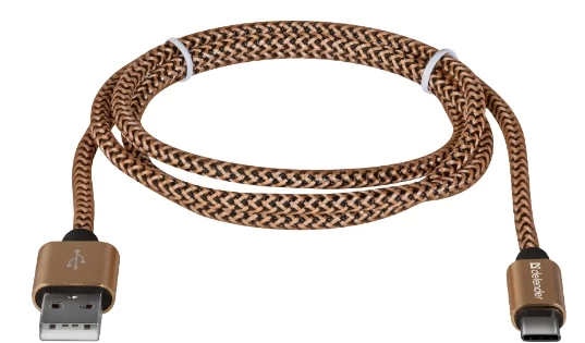 Cablu USB-A/Type-C - Lightning/Type-C/Micro USB Defender USB0903TPROGOLD 1 /1m /Aur photo 2