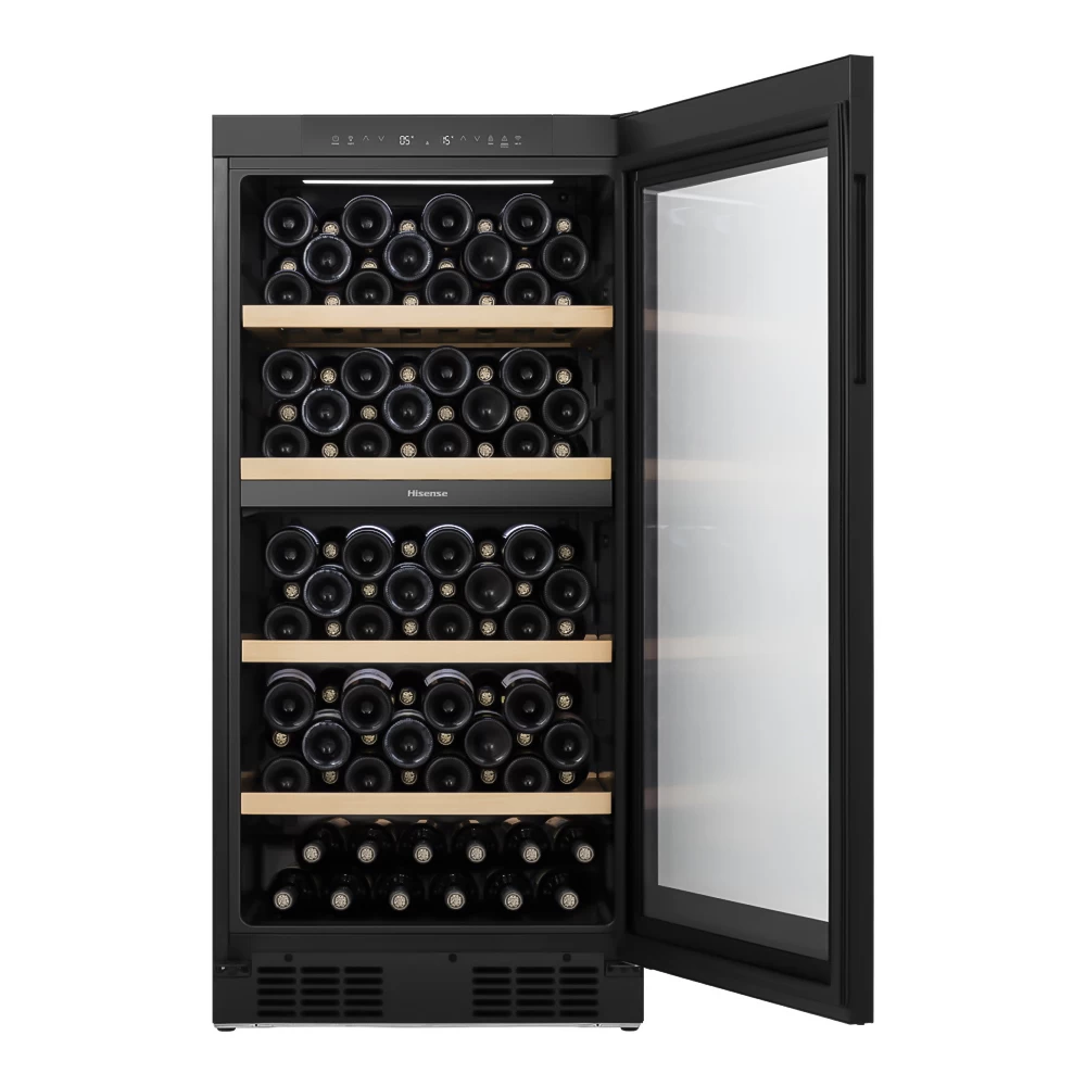 Frigider de vin Hisense RW3N230GELF / 108 sticle / 126.2 cm / F / Negru photo 2