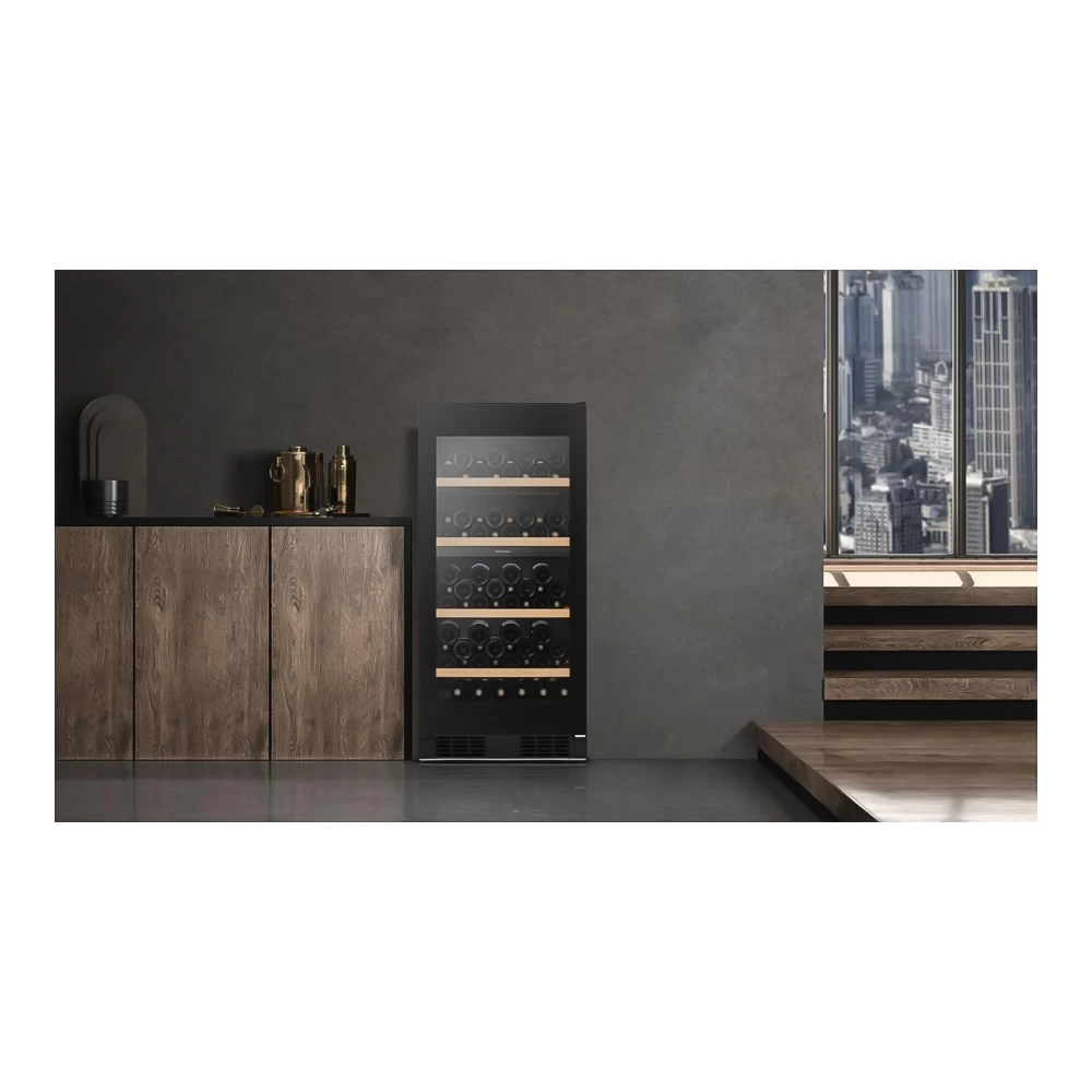 Frigider de vin Hisense RW3N230GELF / 108 sticle / 126.2 cm / F / Negru photo 5