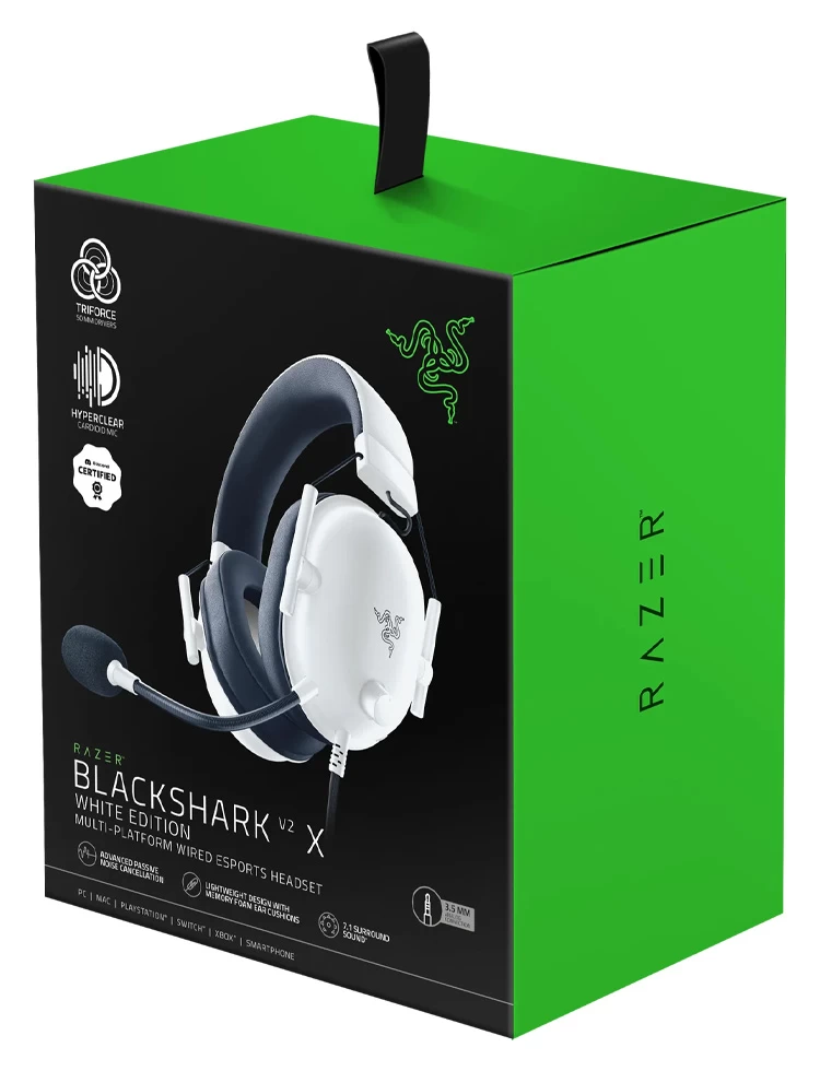 Наушники Razer BlackShark V2 X Белый Проводные / Игровой / Белый photo 4