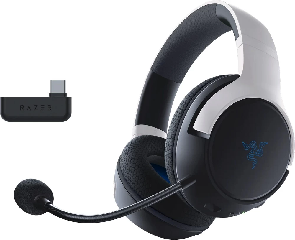 Наушники Razer Kaira for PlayStation Белый-черный Беспроводные / Игровой / Белый-черный photo 5