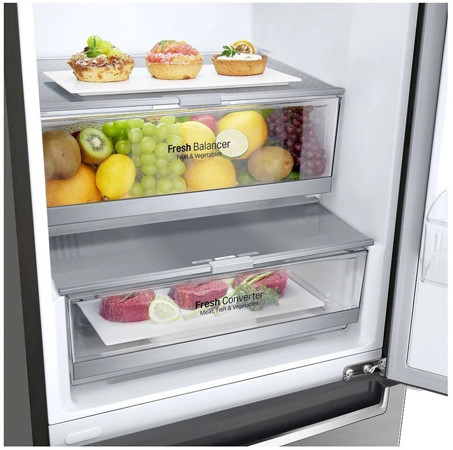 Frigider cu doua usi LG GBB72PZDMN / 384 l / 203 cm / E / Gri photo 5