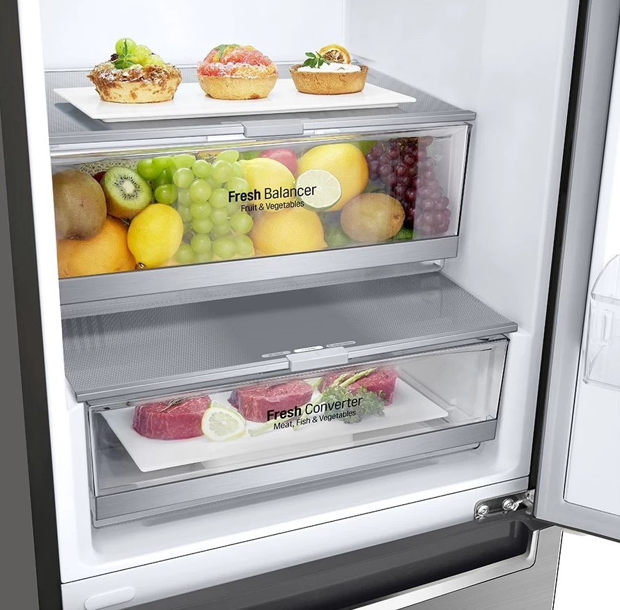 Холодильник двухдверный LG GBB72PZEMN / 384 л / 203 см / E / Серый photo 6