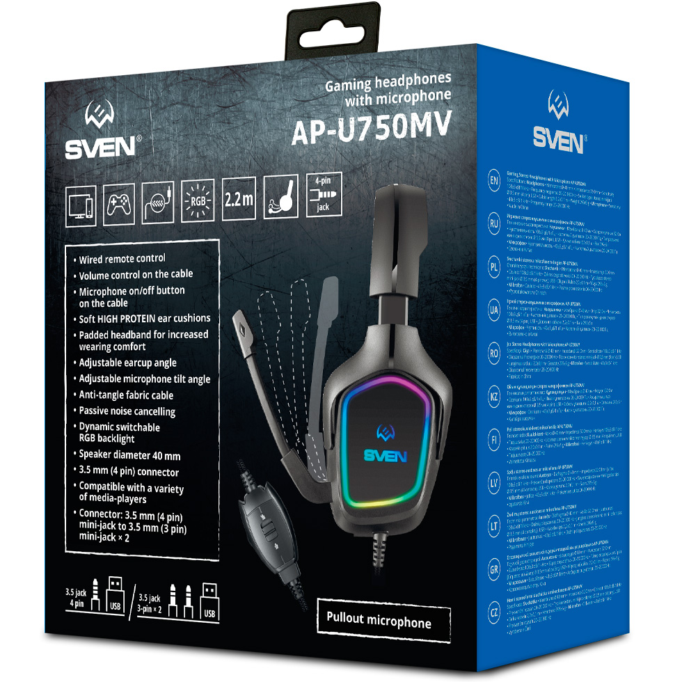 Căști Sven AP U750MV Negru Cu fir / Gaming / Negru photo 7