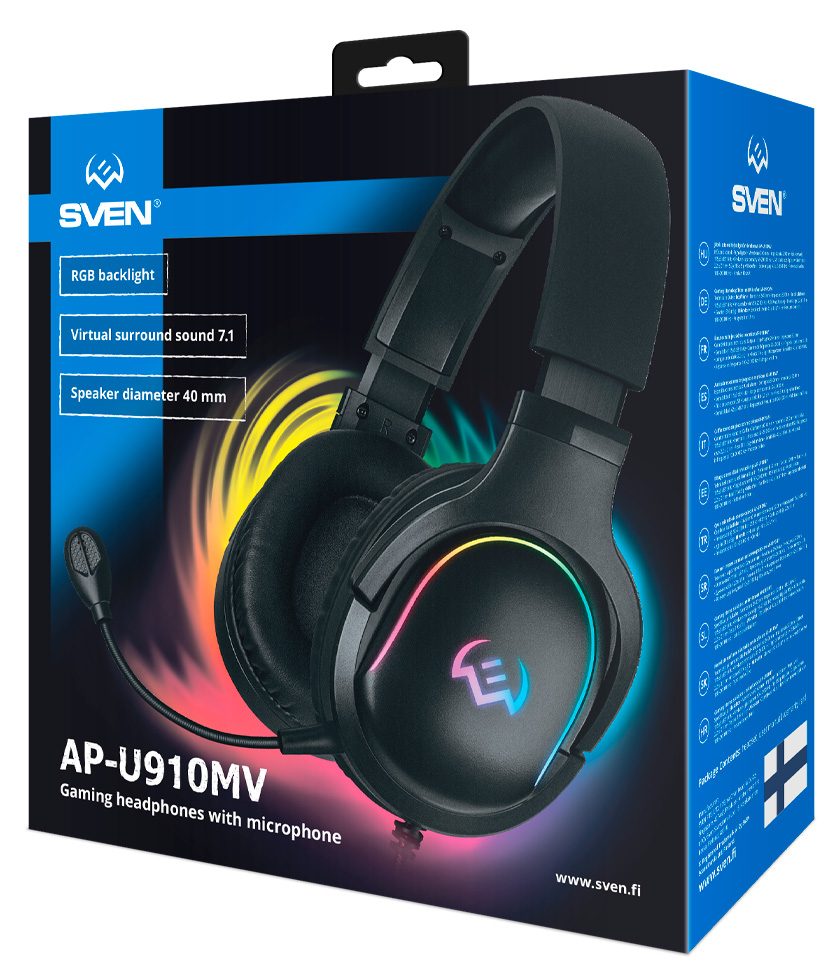 Căști Sven AP U910MV  Black Cu fir / Gaming / Black photo 4
