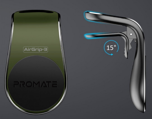 Автомобильный держатель для смартфона Promate AIRGRIP-3 Green photo 2