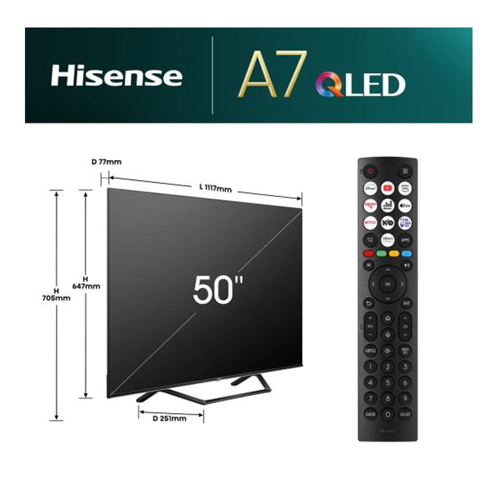 Телевизор Hisense 50A7NQ / 50" / QLED / 4K UHD photo 8