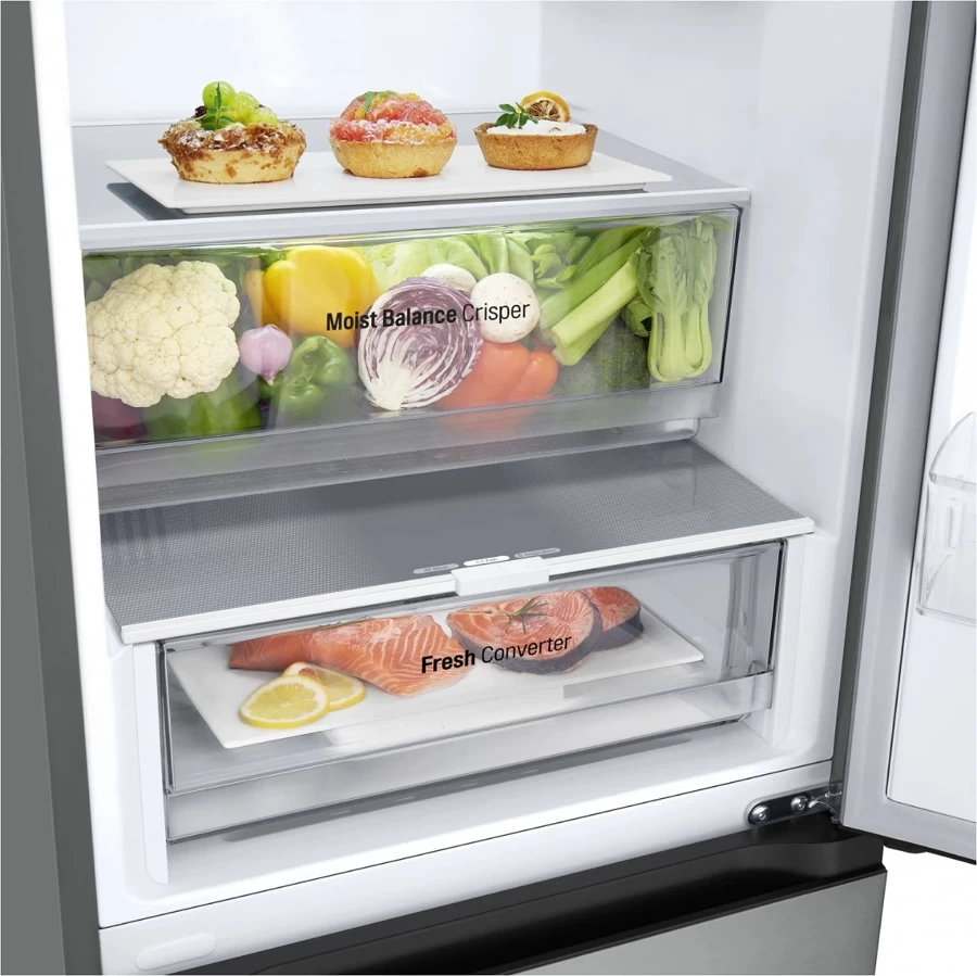 Frigider cu doua usi LG GBV3100DPY / 344 l / 186 cm / D / Gri photo 2