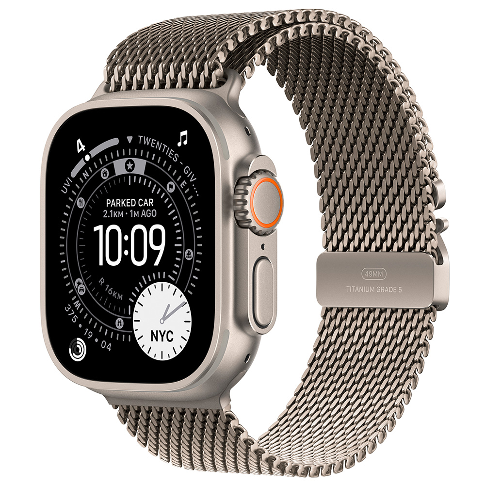 Ceas inteligent Apple Watch Ultra 3 GPS + Cellular 49mm Natural Titanium Case with Light Blue Alpine Loop - Small photo 1
